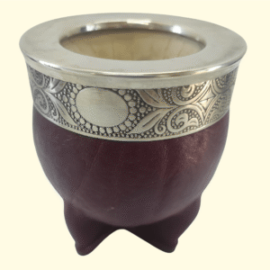 Mate imperial de alpaca y cuero