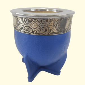 Mate imperial alpaca de cuero azul